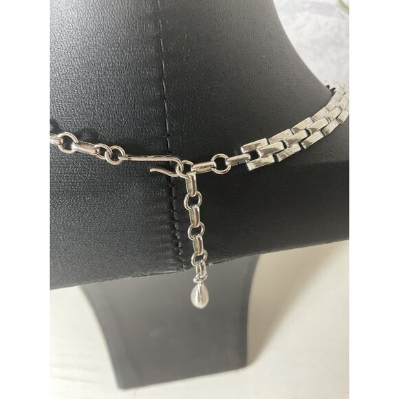 Coro Silver-Tone Metal Chain Necklace With Decorative Clasp - Picture 5 of 5